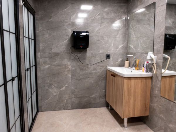 F8 Training Studio — Shower and changing room